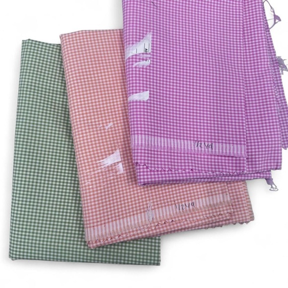 Colorful Patterned Fabric Bundle 9 pieces cotton gingham sewing - Picture 4 of 6